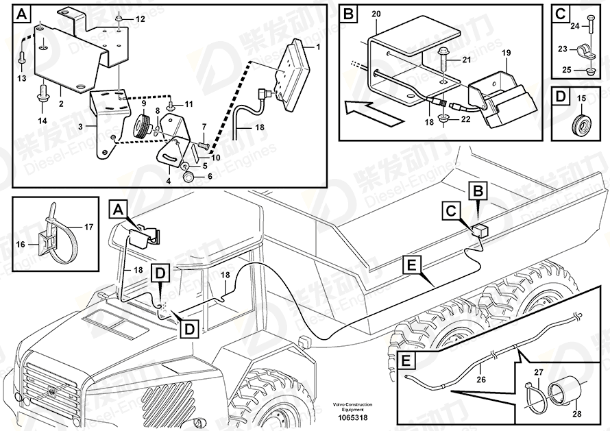 VOLVO Bracket 15154736 Drawing