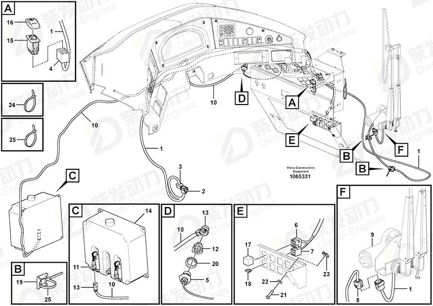 VOLVO Cable harness 17203787 Drawing