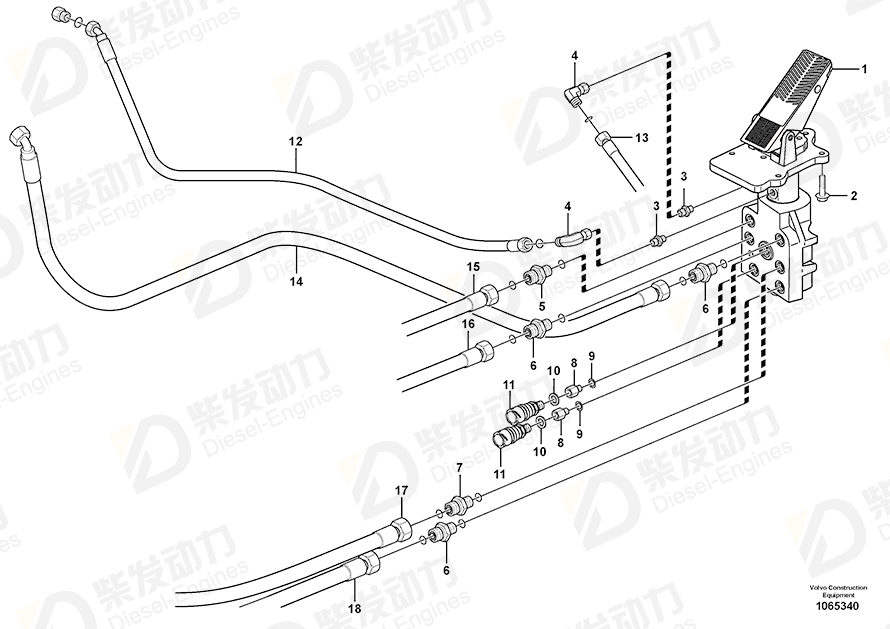 VOLVO Footbrake valve 15121797 Drawing