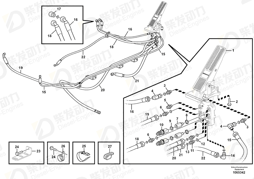 VOLVO Hose assembly 15118749 Drawing