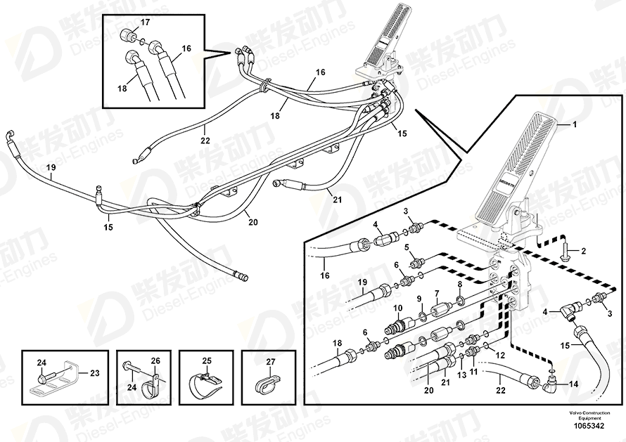 VOLVO Hose assembly 15118749 Drawing VOLVO Hose assembly 15118749 Drawing