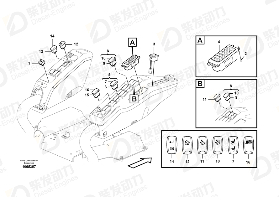 VOLVO Contact button 15153969 Drawing