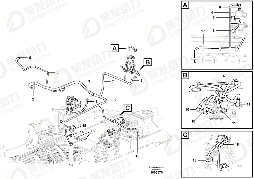 VOLVO Cable harness 17231409 Drawing VOLVO Cable harness 17231409 Drawing