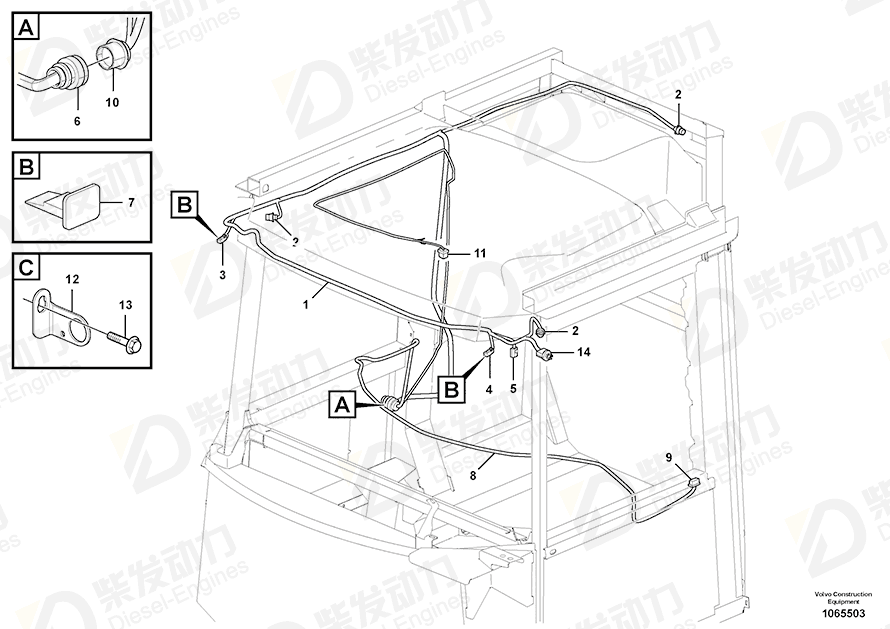 VOLVO Cable harness 15185076 Drawing