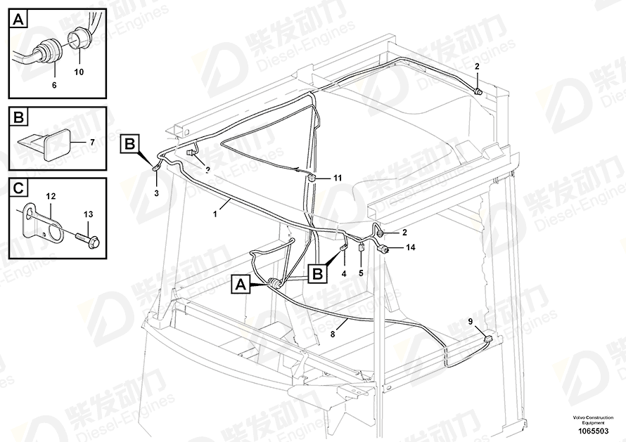 VOLVO Cable harness 15185076 Drawing VOLVO Cable harness 15185076 Drawing