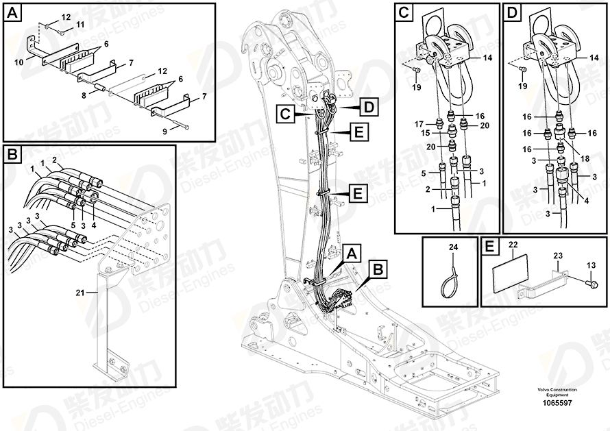 VOLVO Rubber clamp SA1174-55230 Drawing