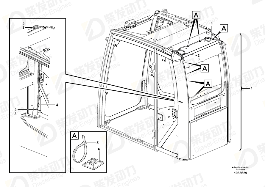 VOLVO Cable tie 11043109 Drawing