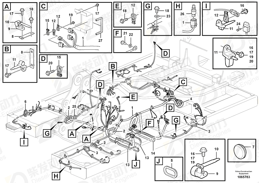 VOLVO Cable harness 14680289 Drawing