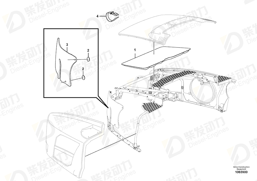 VOLVO Sound absorber 15166037 Drawing VOLVO Sound absorber 15166037 Drawing