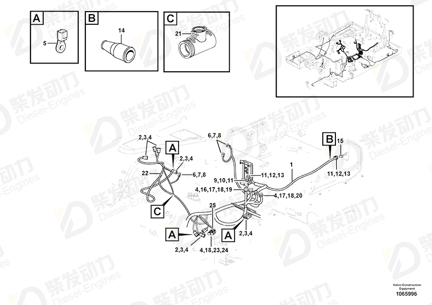 VOLVO Cable terminal 11113397 Drawing