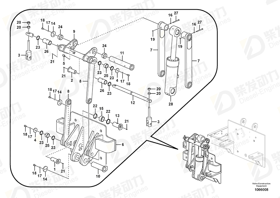 VOLVO Support 14577116 Drawing