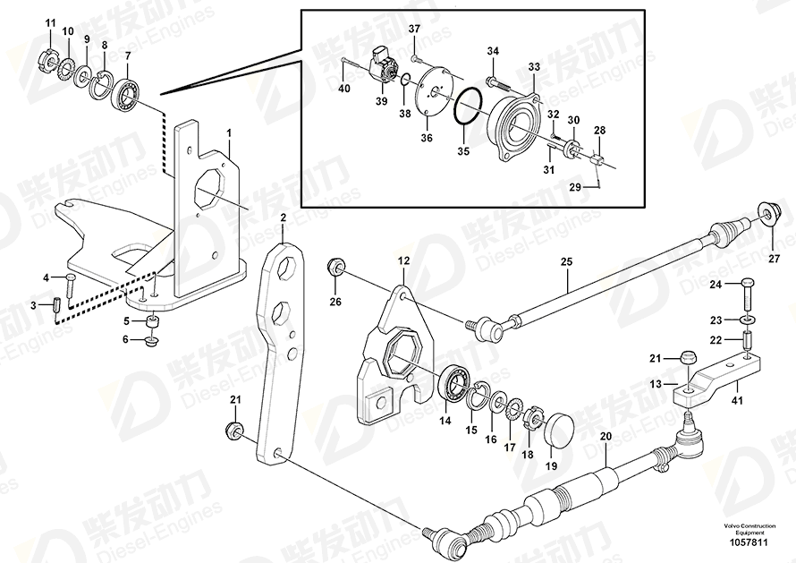 VOLVO Lever steering 15042797 Drawing