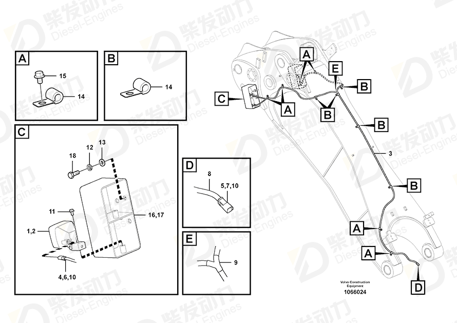 VOLVO Cable harness 14650482 Drawing