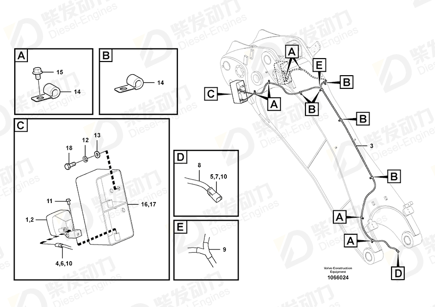 VOLVO Cable harness 14650482 Drawing VOLVO Cable harness 14650482 Drawing