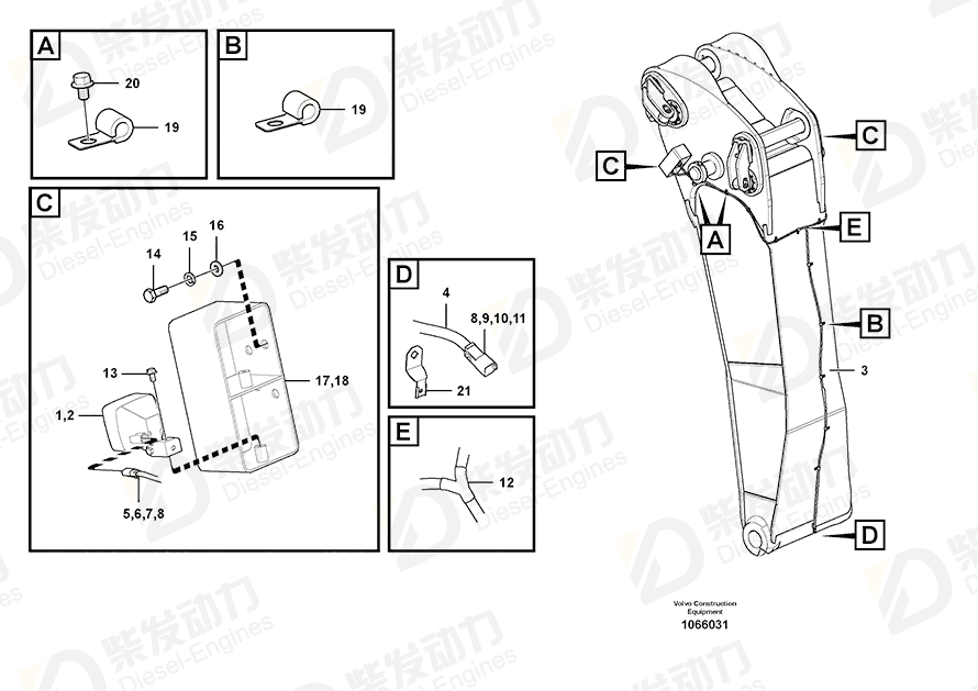 VOLVO Cable harness 14646226 Drawing