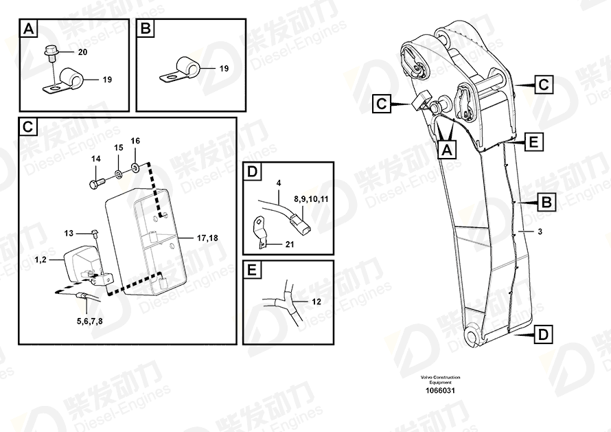 VOLVO Cable harness 14646226 Drawing VOLVO Cable harness 14646226 Drawing