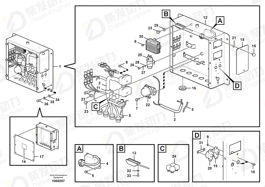 VOLVO Cable harness 14566881 Drawing