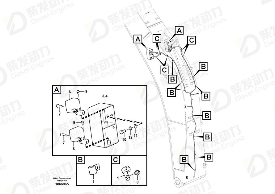 VOLVO Cable harness 14559124 Drawing