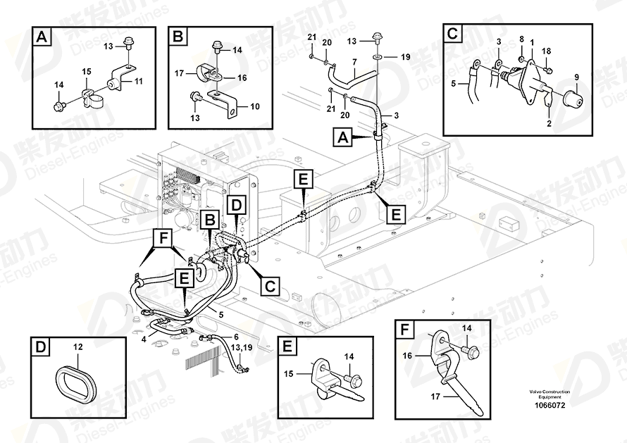 VOLVO Battery cable 14599460 Drawing