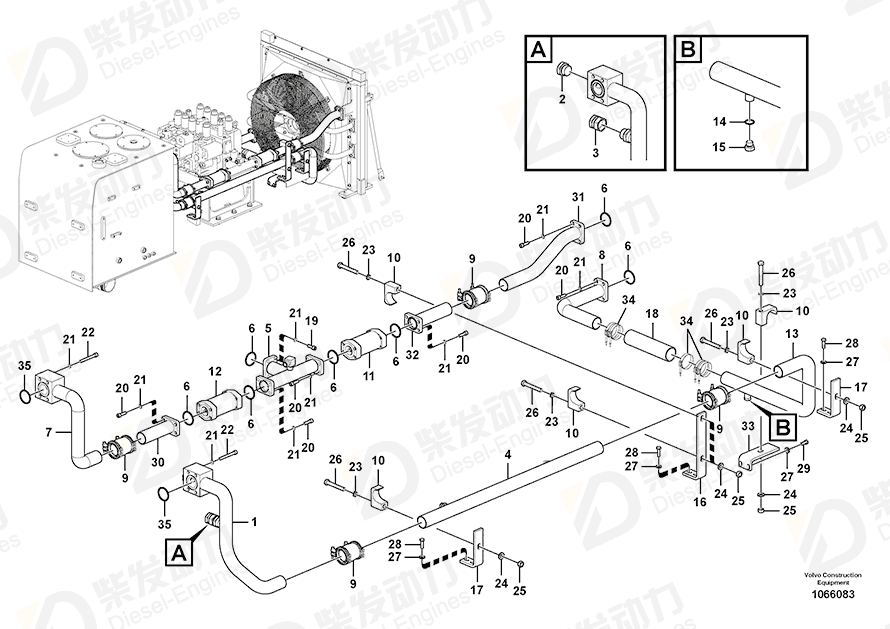 VOLVO Pipe 14543052 Drawing