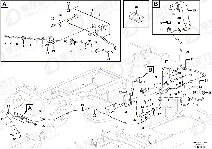 VOLVO Cable harness 14621627 Drawing