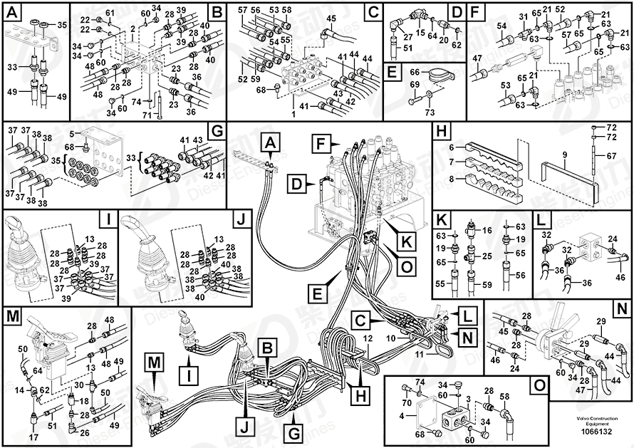 VOLVO Hose assembly 936700 Drawing