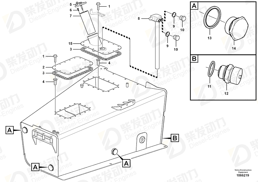 VOLVO Fuel tank 16811349 Drawing