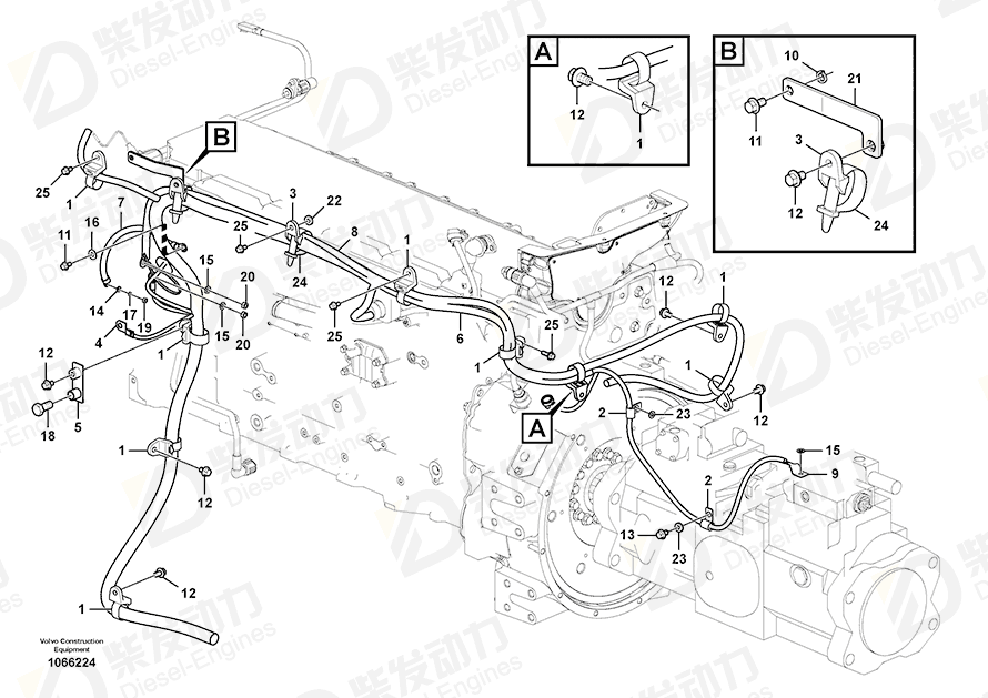 VOLVO Cable harness 14550862 Drawing