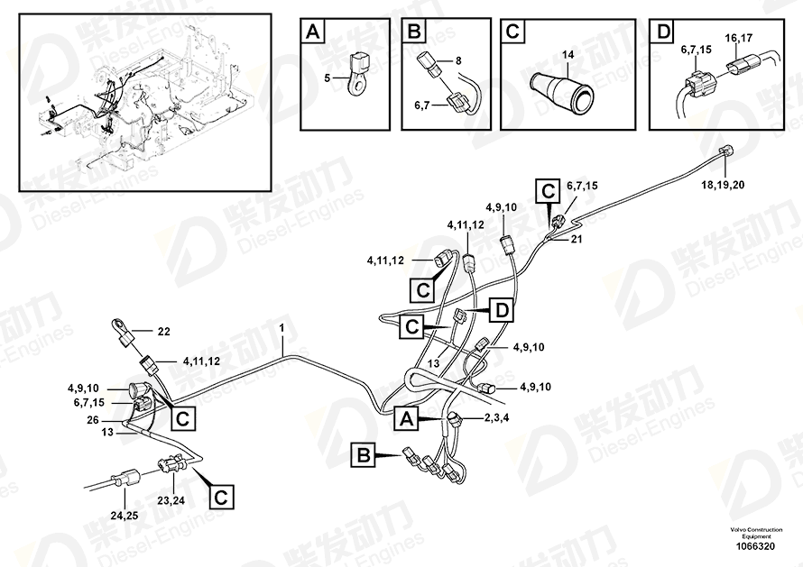 VOLVO Plug 14546944 Drawing