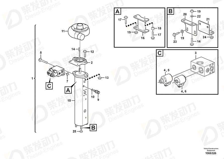 VOLVO Water pump 15181940 Drawing