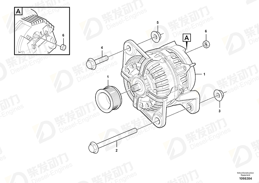 VOLVO Alternator 14632907 Drawing VOLVO Alternator 14632907 Drawing