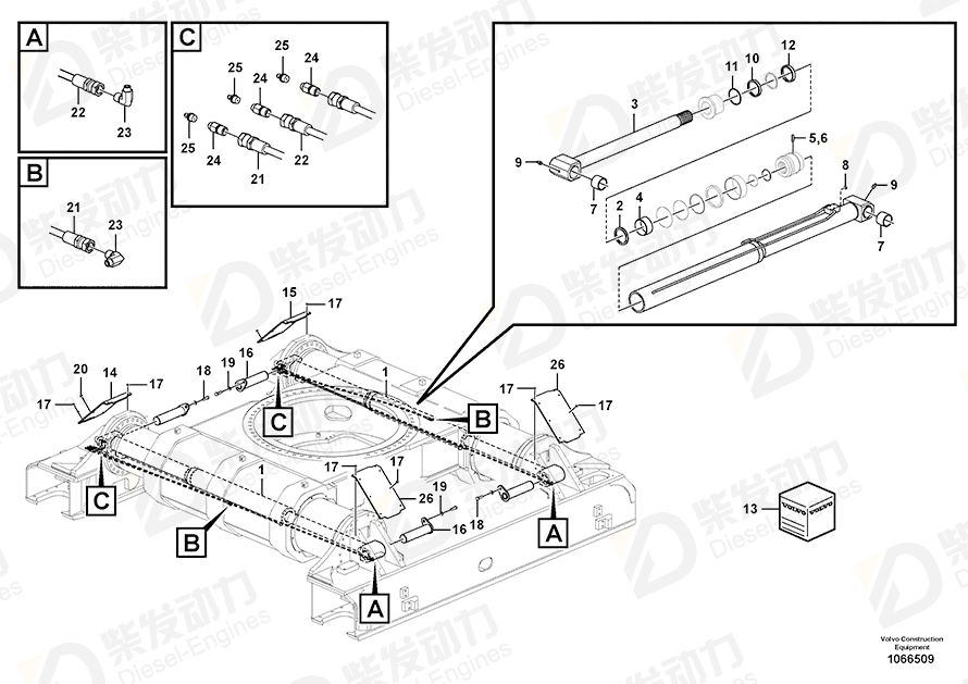 VOLVO Sealing kit 14597320 Drawing VOLVO Sealing kit 14597320 Drawing