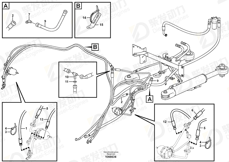VOLVO Hose assembly 15183346 Drawing