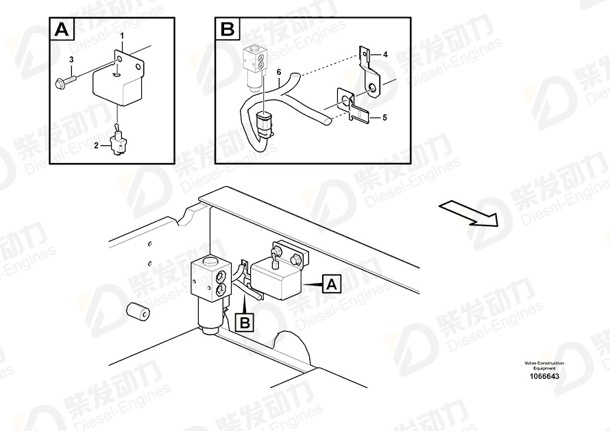 VOLVO Cable harness 14566880 Drawing
