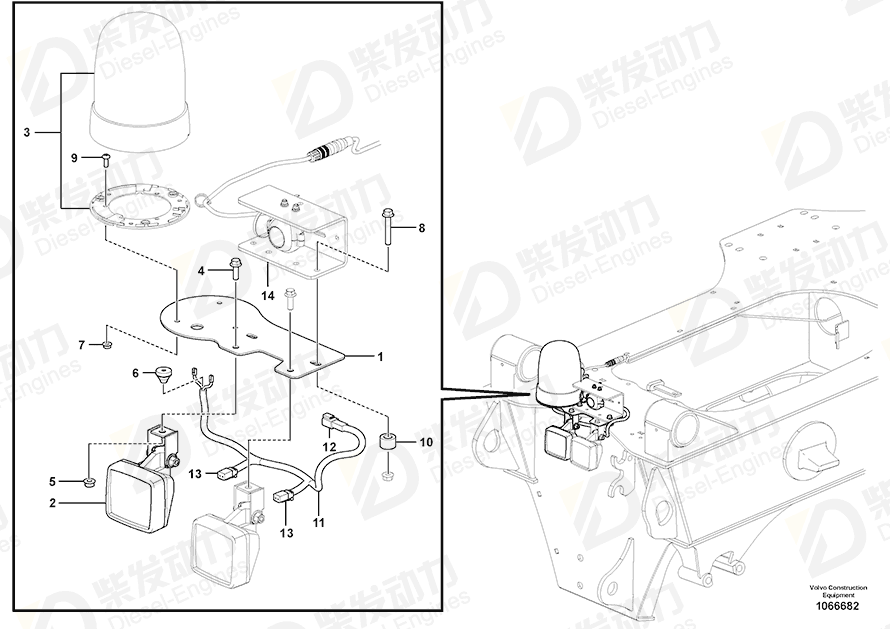 VOLVO Cable harness 17406608 Drawing