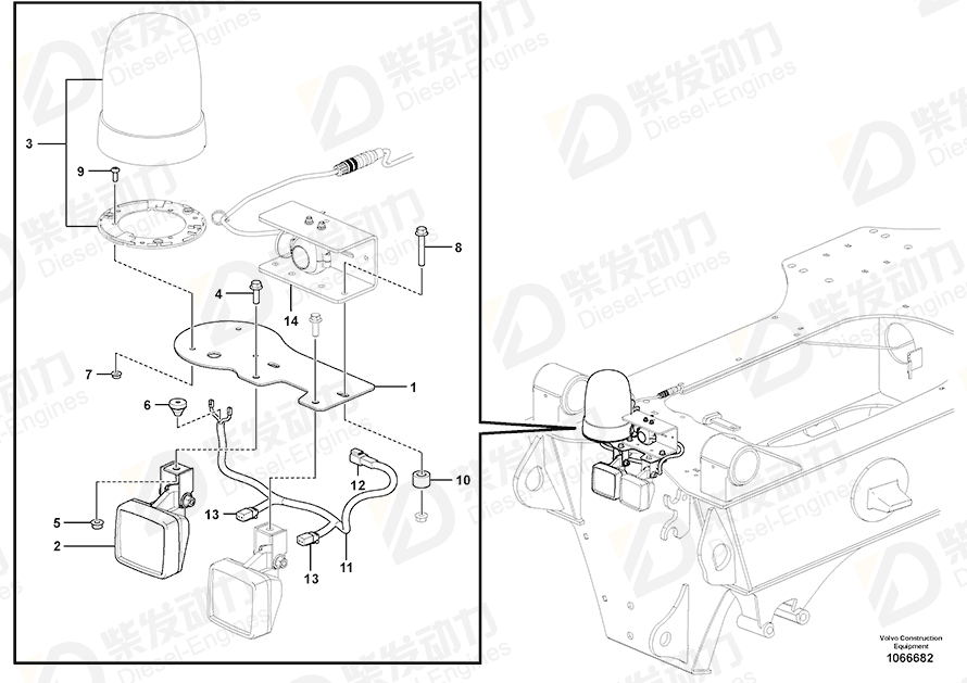 VOLVO Cable harness 17406608 Drawing VOLVO Cable harness 17406608 Drawing