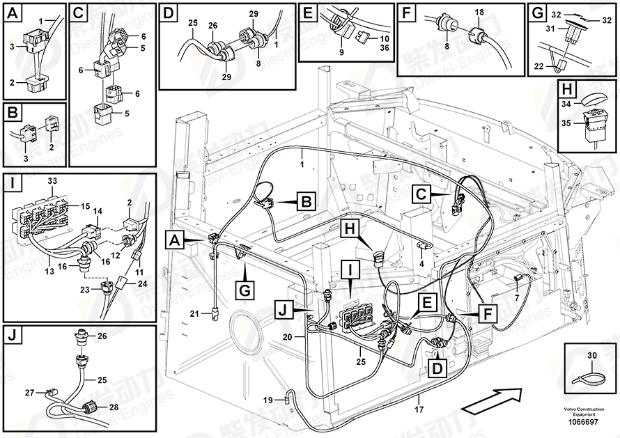 VOLVO Cable harness 17234852 Drawing
