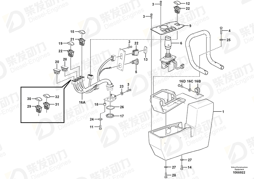 VOLVO Rocker arm 11428157 Drawing VOLVO Rocker arm 11428157 Drawing