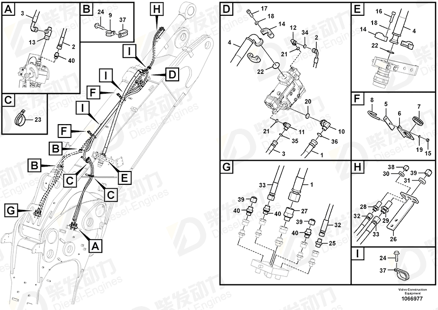 VOLVO Hose assembly 15098823 Drawing VOLVO Hose assembly 15098823 Drawing