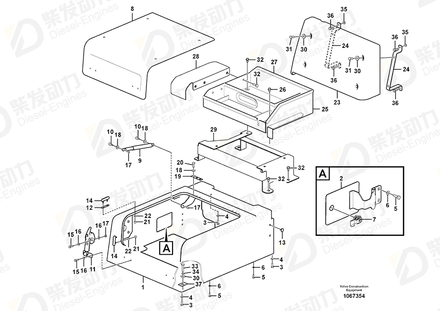 VOLVO Gas spring 14513033 Drawing VOLVO Gas spring 14513033 Drawing
