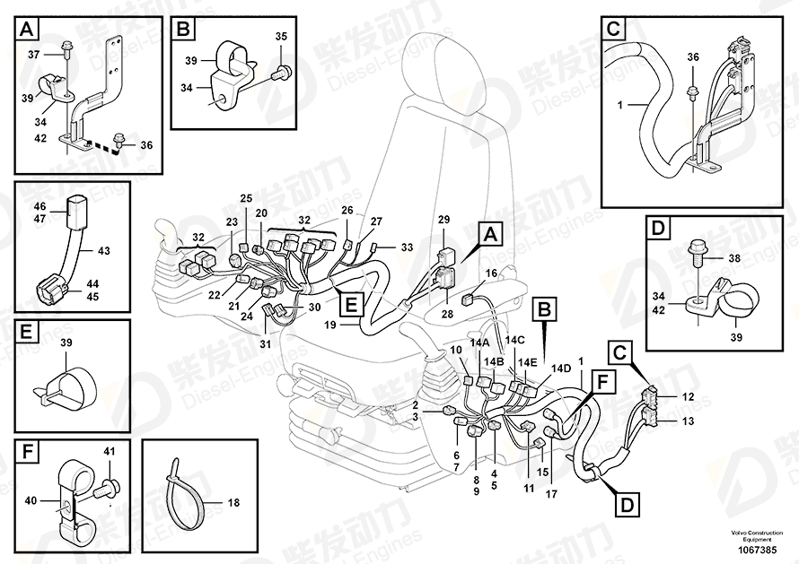 VOLVO Cable harness 14686135 Drawing