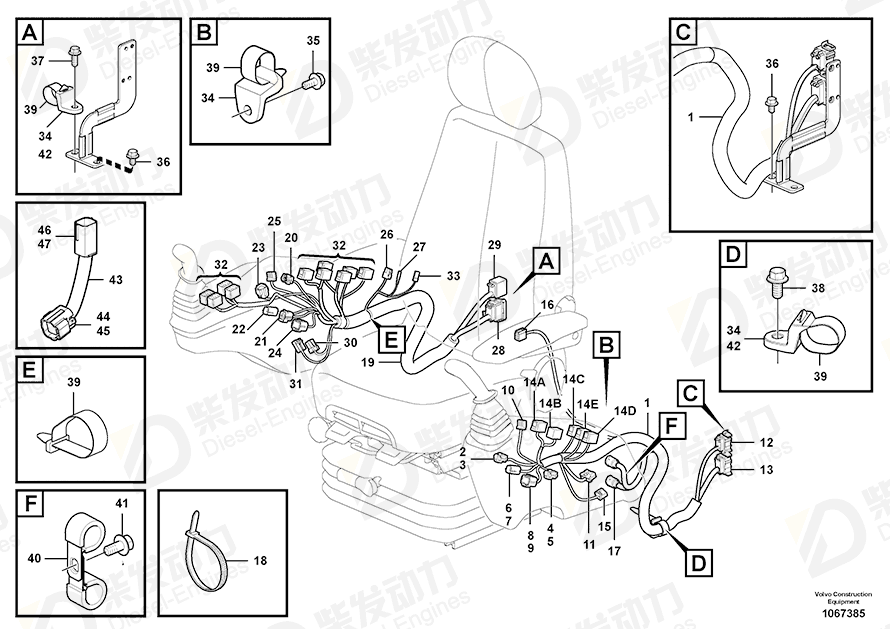 VOLVO Cable harness 14587644 Drawing VOLVO Cable harness 14587644 Drawing