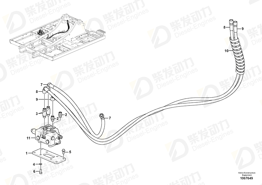 VOLVO Hose assembly 937365 Drawing