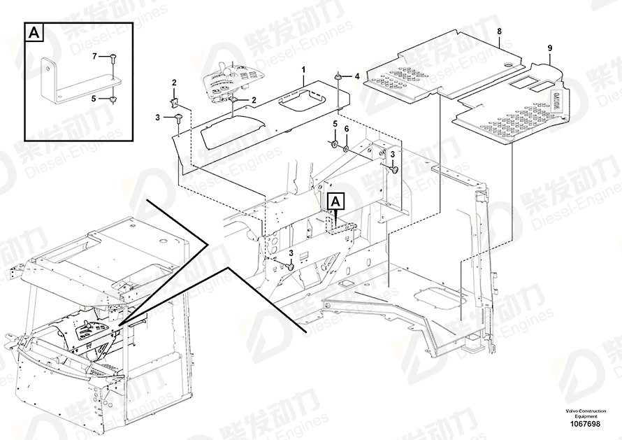 VOLVO Cover plate 16833011 Drawing VOLVO Cover plate 16833011 Drawing