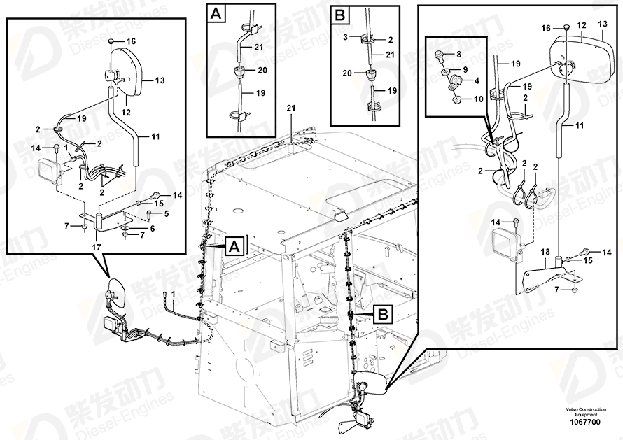 VOLVO Cable harness 17234829 Drawing