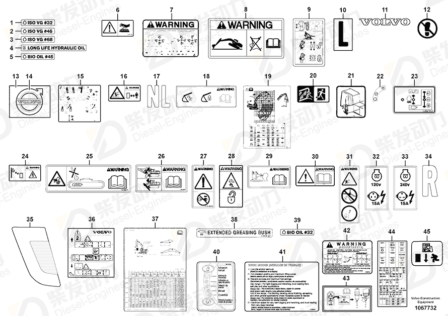 VOLVO Decal 14558362 Drawing