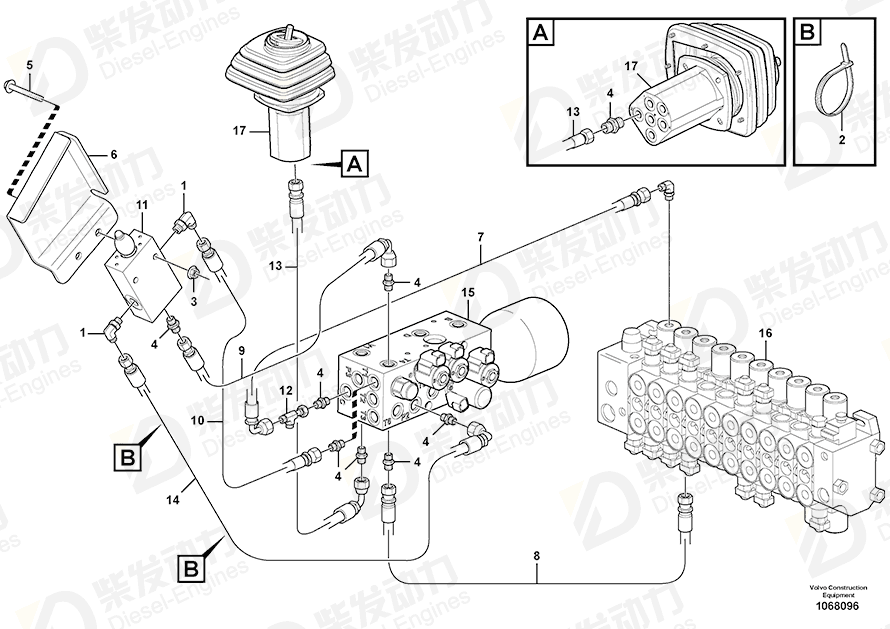 VOLVO Hose assembly 936814 Drawing VOLVO Hose assembly 936814 Drawing