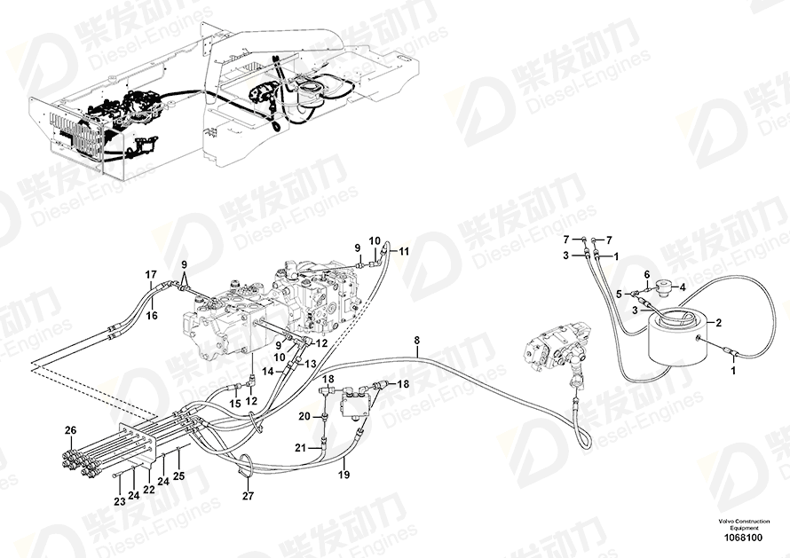 VOLVO Hose assembly 937191 Drawing