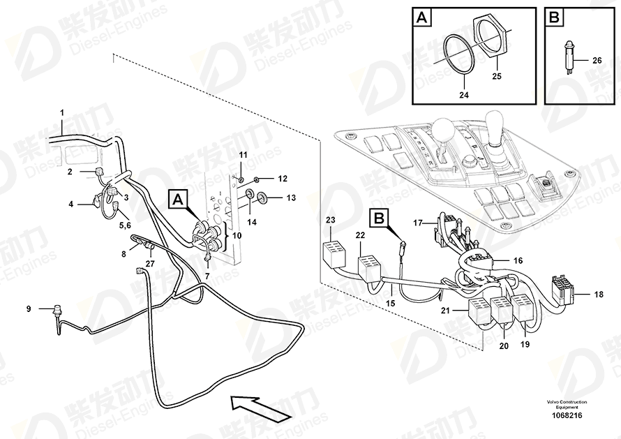 VOLVO Cable harness 17214465 Drawing VOLVO Cable harness 17214465 Drawing