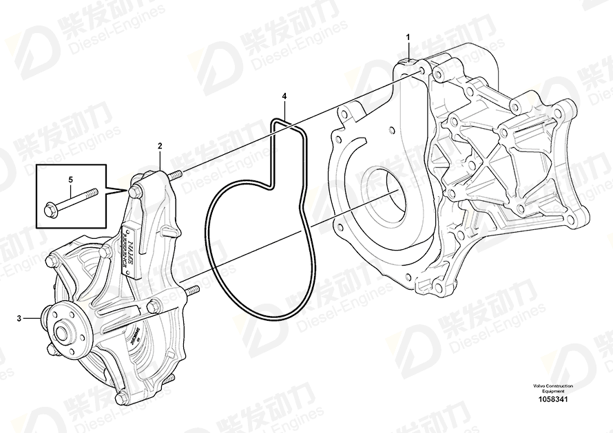 VOLVO Coolant pump 20539530 Drawing